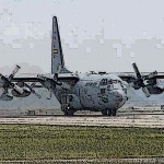 C130 with a laser beam 