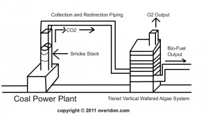 Tiered Algae Farm and Coal Power Plant