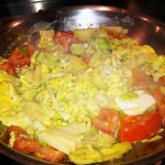 scrambled-artichoke-frittata-cooking Scrambled Artichoke Heart Frittata in cooking process